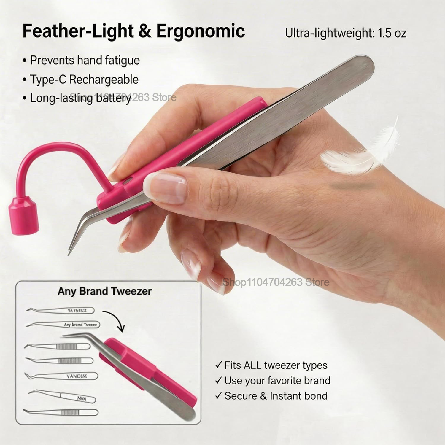 Мини-УФ-лампа для наращивания  – обзор и цена Lash Extension Tweezers